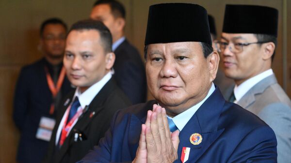 O presidente da Indonésia, Prabowo Subianto, na 47ª cúpula da Associação de Nações do Sudeste Asiático (ASEAN, na sigla em inglês), em Kuala Lumpur, na Malásia, em outubro de 2025 - Sputnik Brasil