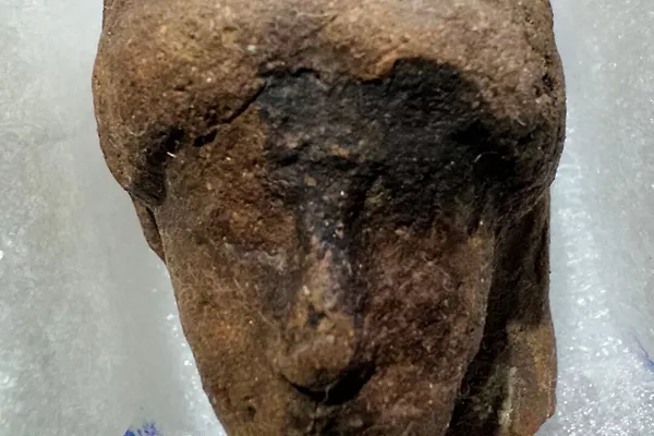 Cabeça feminina de terracota encontrada no sítio arqueológico das cavernas de Pertosa-Auletta, no sul da Itália Cabeça feminina de terracota encontrada no sítio arqueológico das cavernas de Pertosa-Auletta, no sul da Itália - Sputnik Brasil