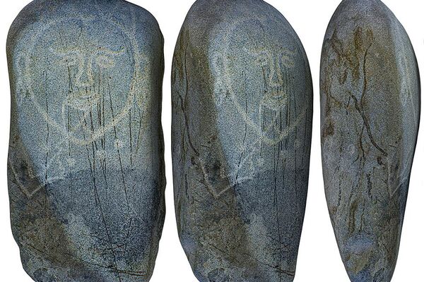 Arqueólogos da região da Grande Altai, no Quirguistão, descobriram uma antiga figura feminina esculpida em pedra - Sputnik Brasil