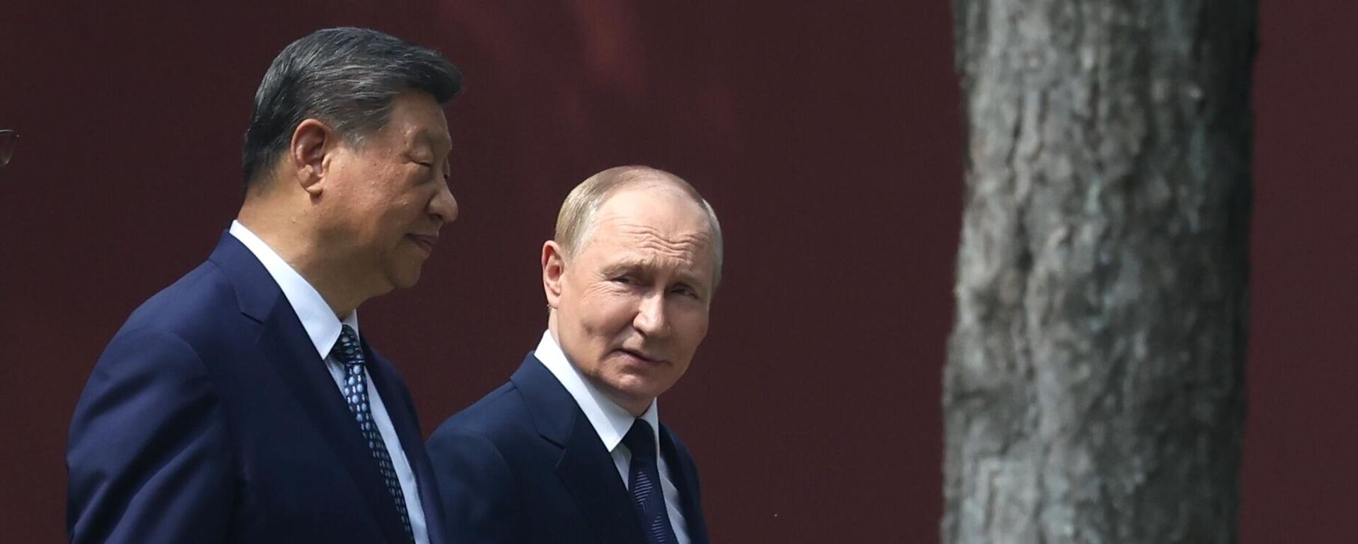 O presidente da Rússia, Vladimir Putin, e o presidente da China, Xi Jinping, durante passeio na residência do chefe de Estado chinês - Sputnik Brasil, 1920, 18.05.2026