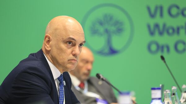 O ministro do Supremo Tribunal Federal (STF) Alexandre de Moraes durante evento oficial em outubro de 2025 - Sputnik Brasil