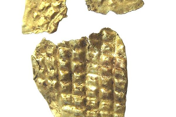 Chapa de metal dourado com padrão quadriculado - Sputnik Brasil