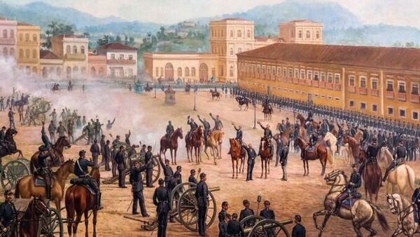 Pintura sobre Proclamação da República do Brasil. Óleo sobre tela. Benedito Calixto (1853-1927) Acervo da Pinacoteca do Estado de São Paulo. - Sputnik Brasil