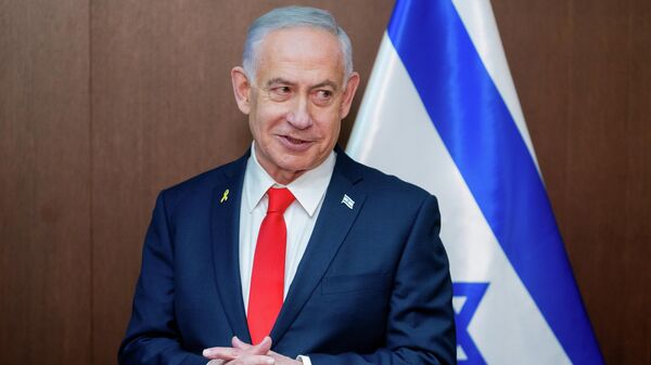 O primeiro-ministro de Israel, Benjamin Netanyahu, durante evento oficial em outubro de 2025 - Sputnik Brasil