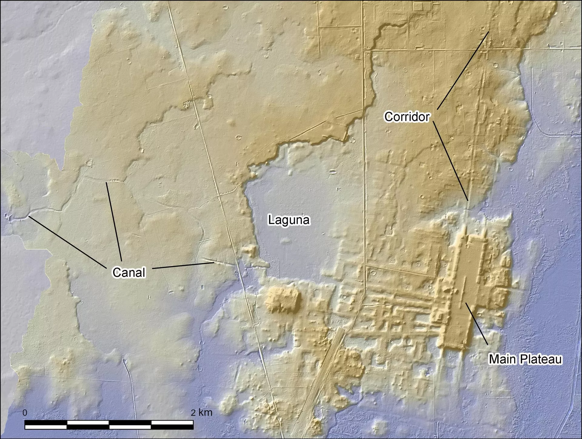 Mapa das escavações da cidade perdida Aguada Fênix, no México Mapa das escavações da cidade perdida Aguada Fênix, no México - Sputnik Brasil, 1920, 11.11.2025