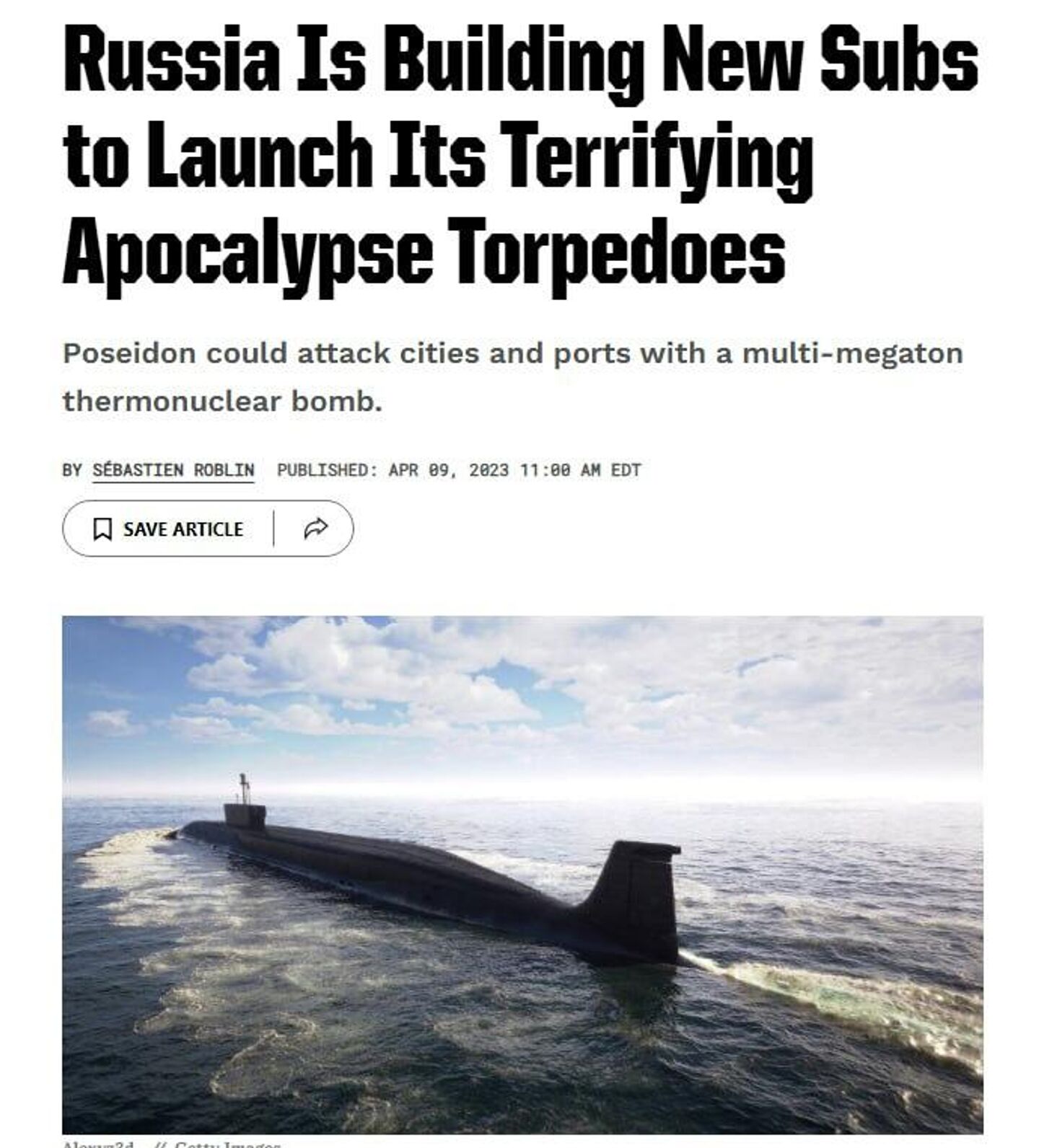 Uma captura de tela da Popular Mechanics - Sputnik Brasil