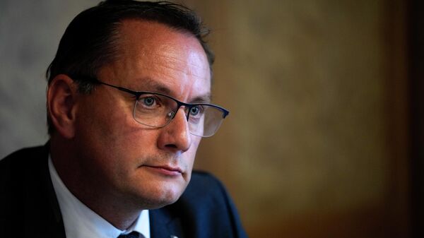 O político alemão Tino Chrupalla durante evento na Rússia, em junho de 2021 O político alemão Tino Chrupalla durante evento na Rússia, em junho de 2021 - Sputnik Brasil