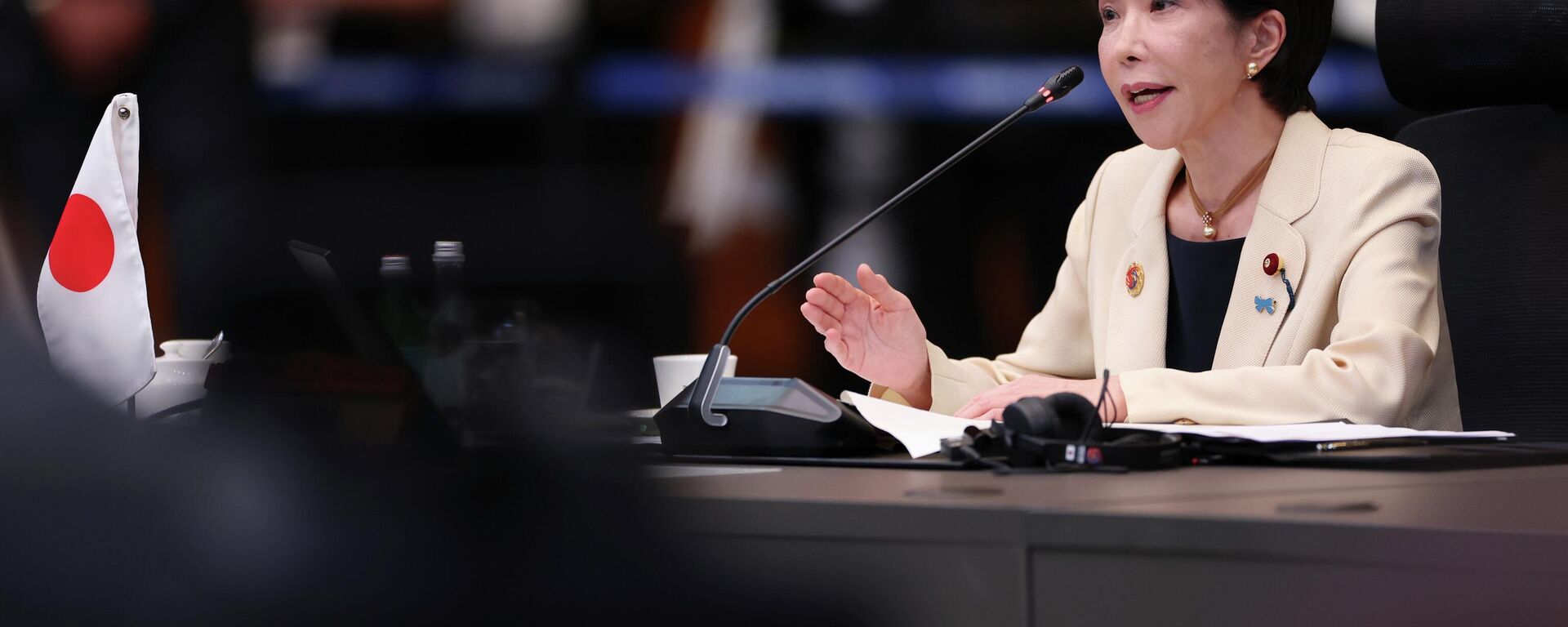 A primeira-ministra japonesa Sanae Takaichi. A primeira-ministra japonesa Sanae Takaichi. - Sputnik Brasil, 1920, 15.11.2025