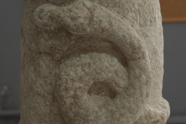 Peça decorada com motivos de serpentes descoberta durante escavações na antiga piscina romana na Turquia  - Sputnik Brasil