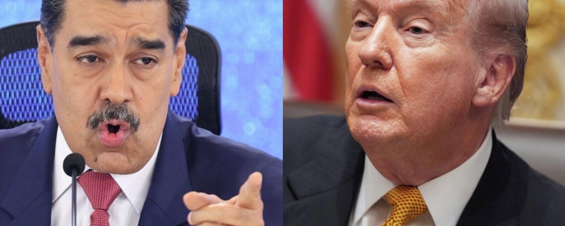 Os presidentes da Venezuela e dos EUA, Nicolás Maduro e Donald Trump - Sputnik Brasil, 1920, 01.12.2025