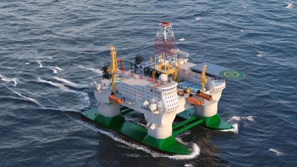 Ilustração artística da ilha móvel flutuante para alto-mar de 78.000 toneladas - Sputnik Brasil