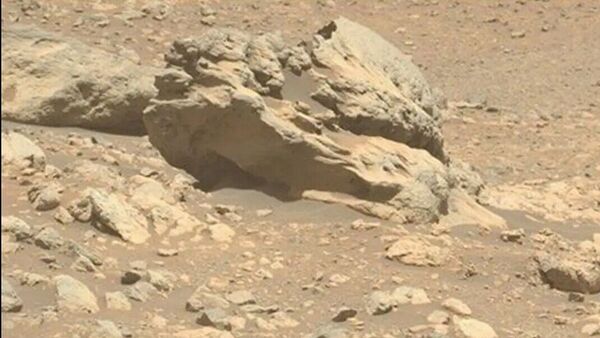 Rocha achada na região de Vernodden, dentro da cratera Jezero, em Marte - Sputnik Brasil