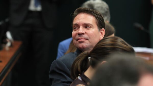 O deputado federal Alexandre Ramagem (PL-RJ) durante reunião da Comissão de Constituição e Justiça e de Cidadania (CCJ), em abril de 2025 - Sputnik Brasil