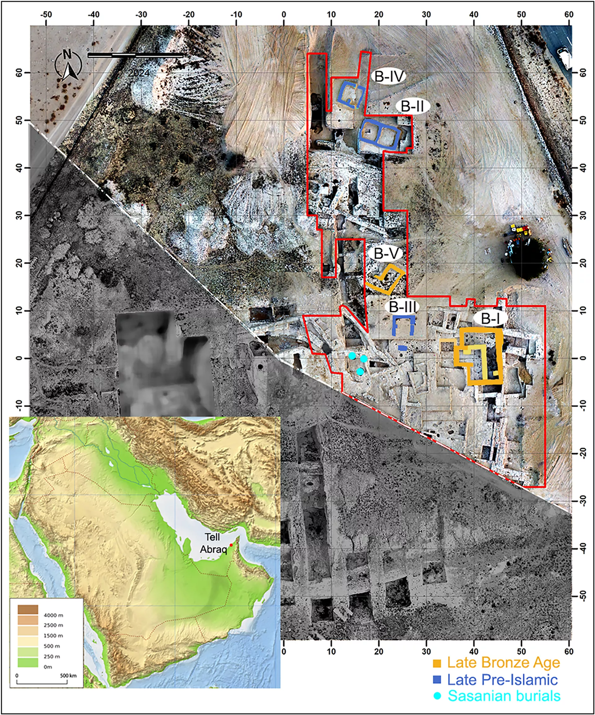 Mapa das escavações em Tell Abraq - Sputnik Brasil, 1920, 24.11.2025