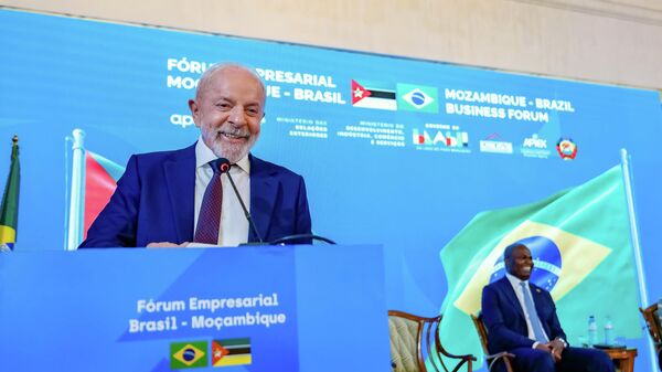 O presidente do Brasil, Luiz Inácio Lula da Silva, durante o encerramento do encontro empresarial Brasil-Moçambique - Sputnik Brasil