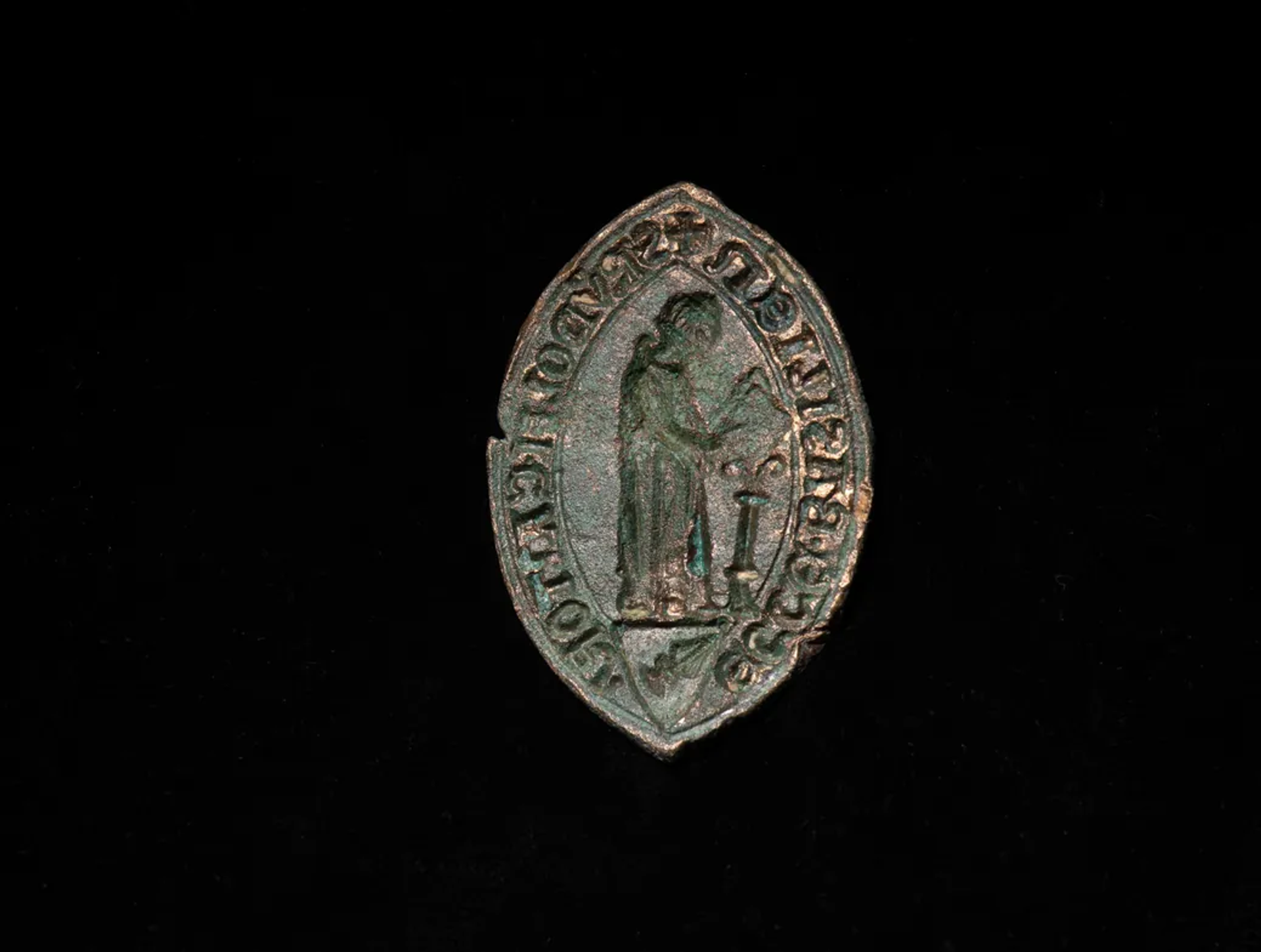 Selo medieval feito de latão do cantor da catedral de Basileia Rudolf Kruft Selo medieval feito de latão do cantor da catedral de Basileia Rudolf Kruft