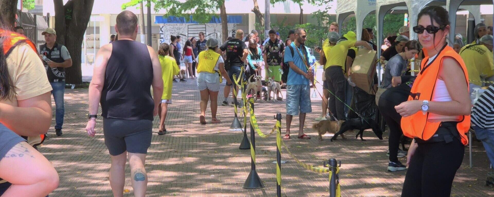 Projeto Moradores de Rua e Seus Cães (MRSC) realiza atendimento em São Paulo. 30 de novembro de 2025 - Sputnik Brasil, 1920, 30.11.2025