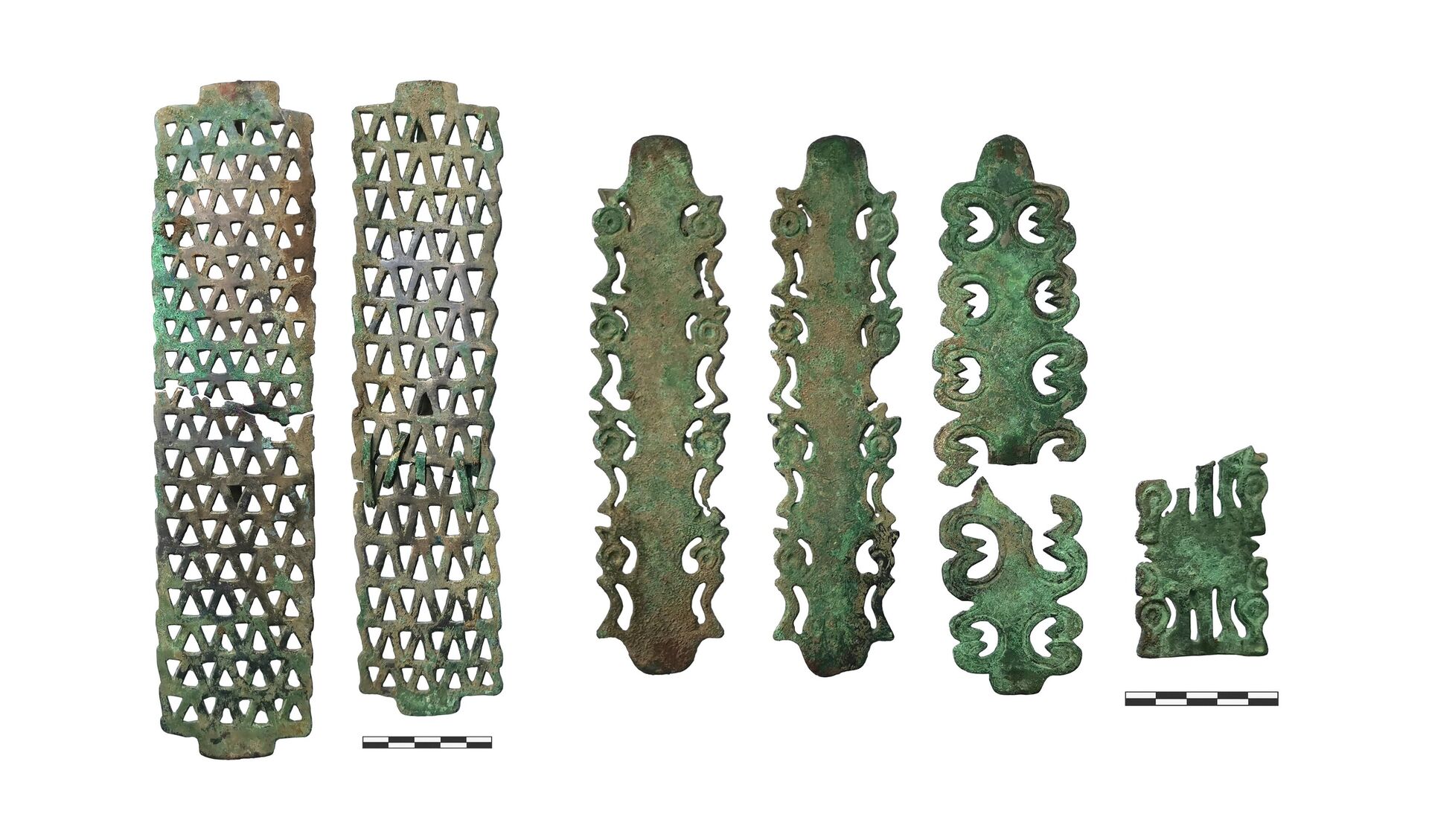 Elementos de bronze de equipamentos para cavalos