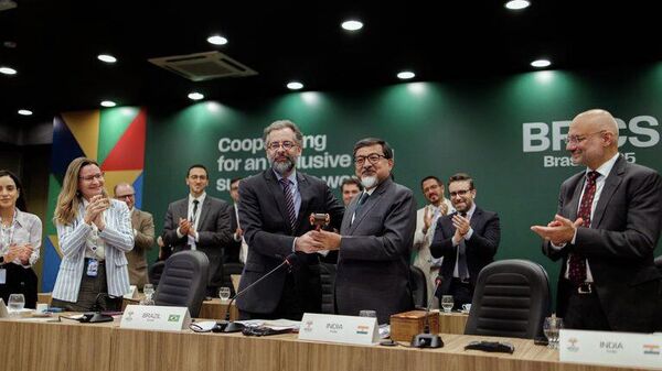 Brasil passa a presidência do Brics para a Índia, 12 de dezembro de 2025. Brasil passa a presidência do Brics para a Índia, 12 de dezembro de 2025. - Sputnik Brasil
