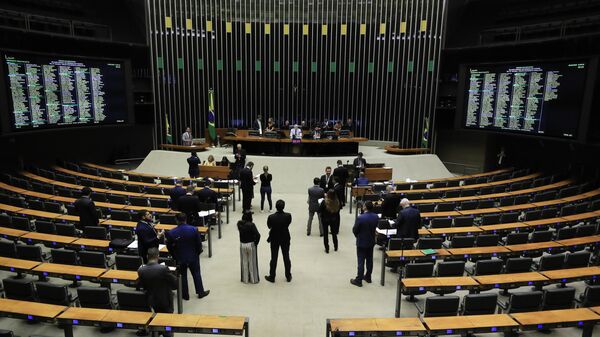 Câmara dos Deputados durante sessão deliberativa virtual para a votação de propostas, Brasília, 6 de fevereiro de 2025 - Sputnik Brasil