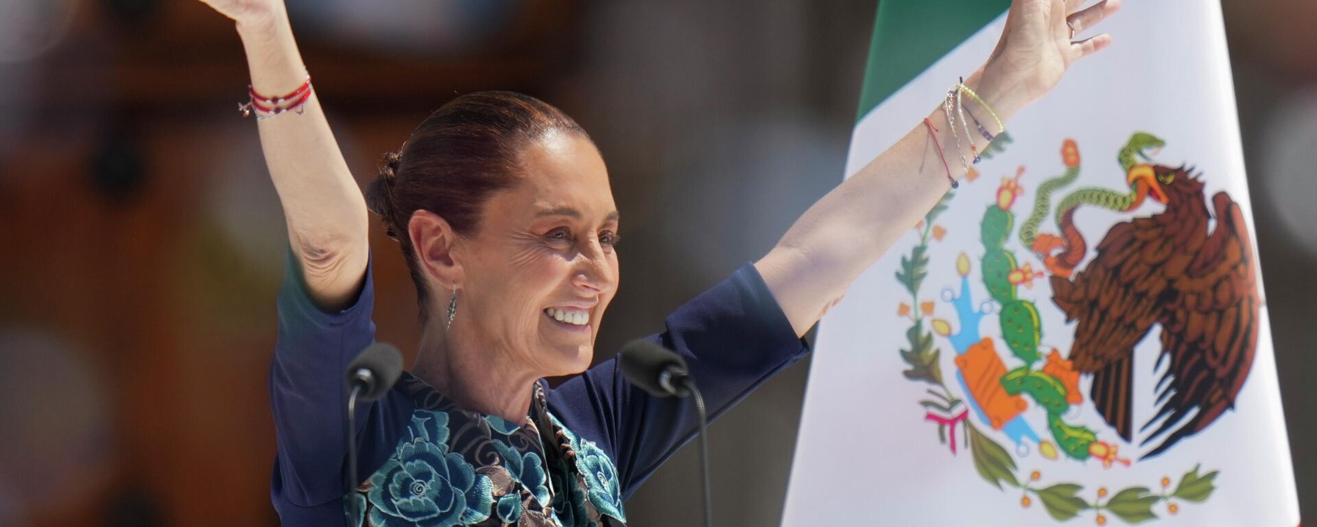 A presidente do México, Claudia Sheinbaum, durante evento público, em março de 2025 - Sputnik Brasil, 1920, 18.12.2025