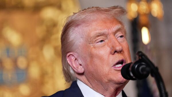 O presidente dos Estados Unidos, Donald Trump, durante coletiva de imprensa, em dezembro de 2022 - Sputnik Brasil