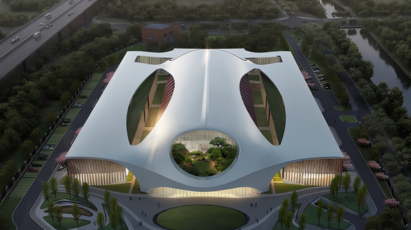 Imagem do projeto do edifício experimental que abriga o dispositivo de simulação da centrífuga de supergravidade - Sputnik Brasil