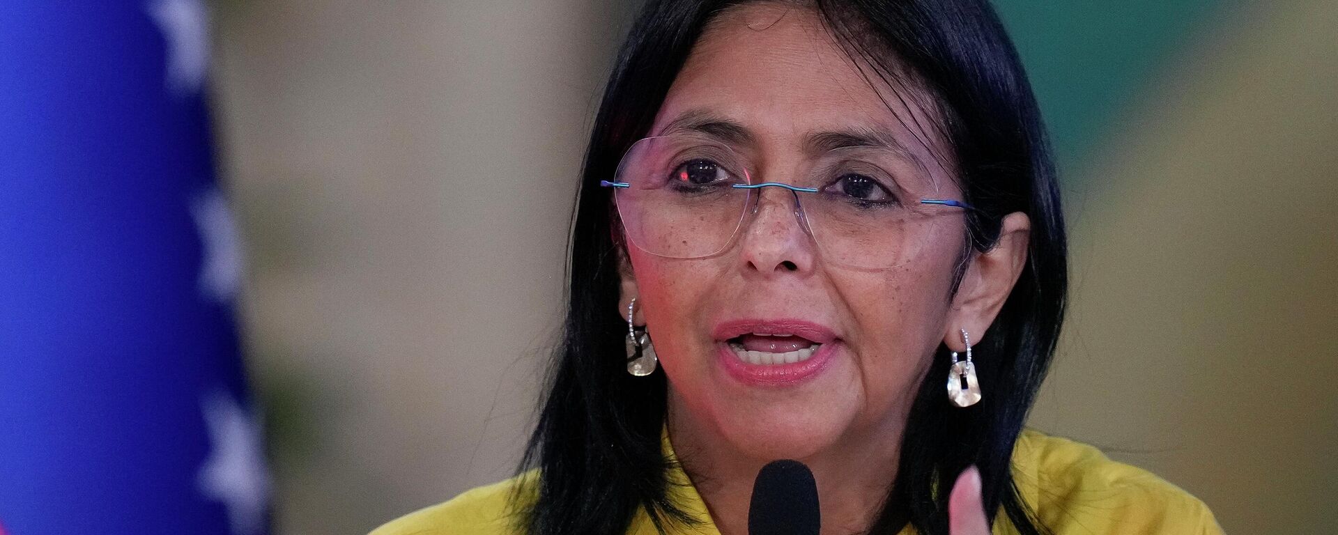Delcy Rodríguez discursa no Ministério das Relações Exteriores, em Caracas. Venezuela, 8 de agosto de 2024 - Sputnik Brasil, 1920, 20.03.2026