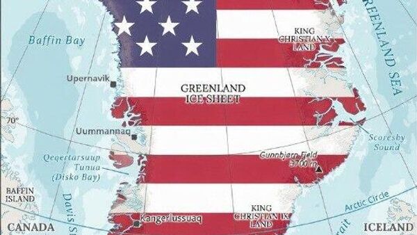 Dinamarca pede respeito à sua integridade territorial após mapa mostrar Groenlândia com as cores dos EUA - Sputnik Brasil