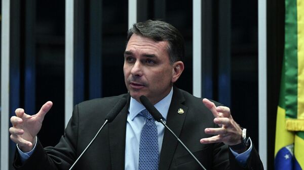 O senador Flávio Bolsonaro (PL-RJ) durante sessão no Senado - Sputnik Brasil