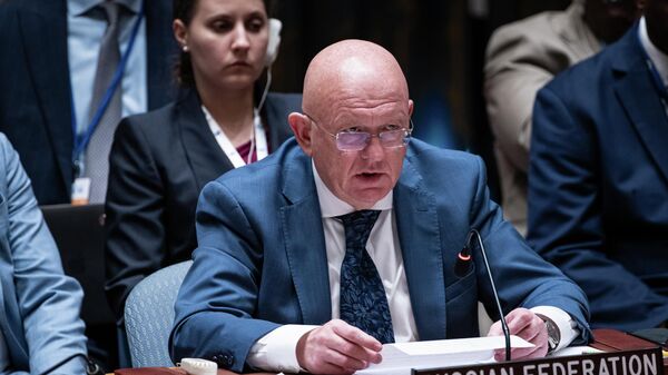 O embaixador da Rússia na Organização das Nações Unidas (ONU), Vasily Nebenzya, durante reunião do Conselho de Segurança, em setembro de 2025 - Sputnik Brasil