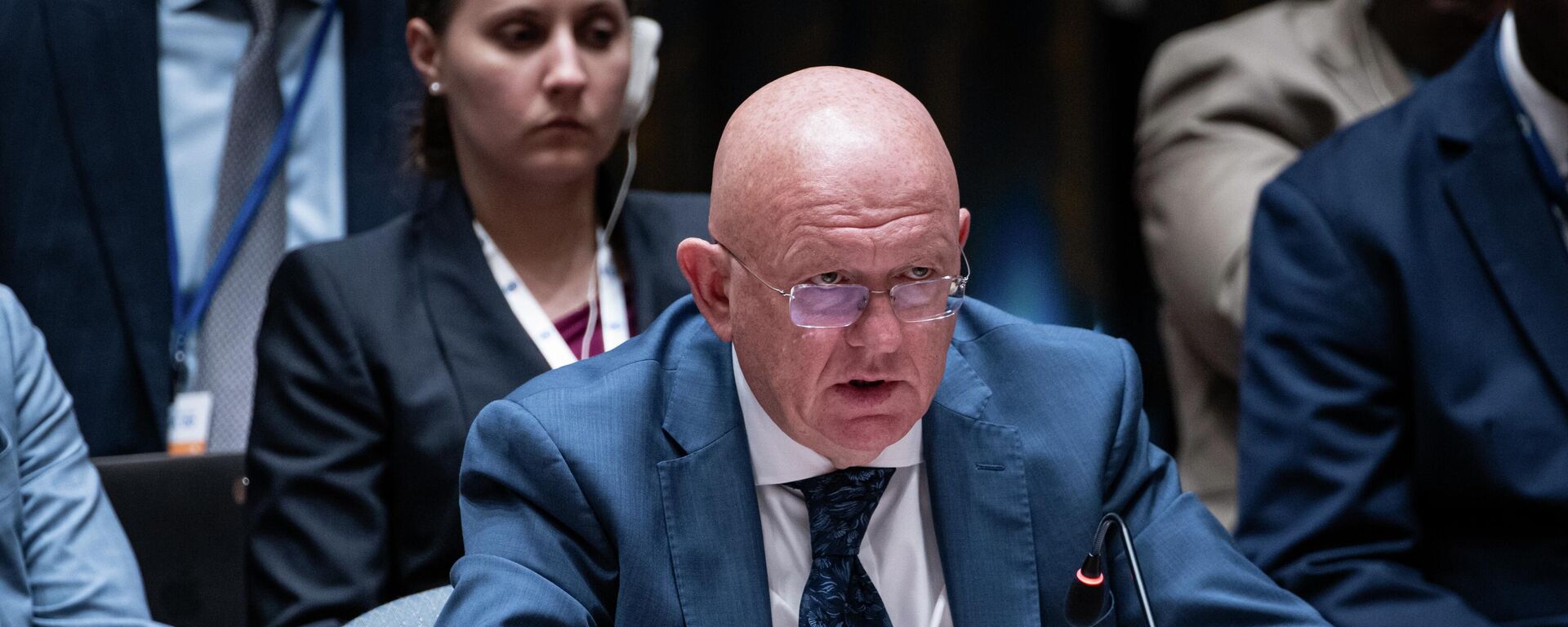 O embaixador da Rússia na Organização das Nações Unidas (ONU), Vasily Nebenzya, durante reunião do Conselho de Segurança, em setembro de 2025 - Sputnik Brasil, 1920, 05.01.2026