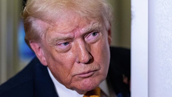 O presidente dos Estados Unidos, Donald Trump, durante voo presidencial, em janeiro de 2026 - Sputnik Brasil