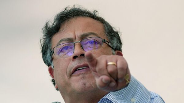 O presidente da Colômbia, Gustavo Petro, durante discurso, em maio de 2022 - Sputnik Brasil