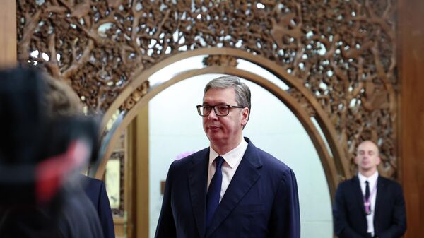 O presidente da Sérvia, Aleksandar Vucic, durante evento oficial - Sputnik Brasil