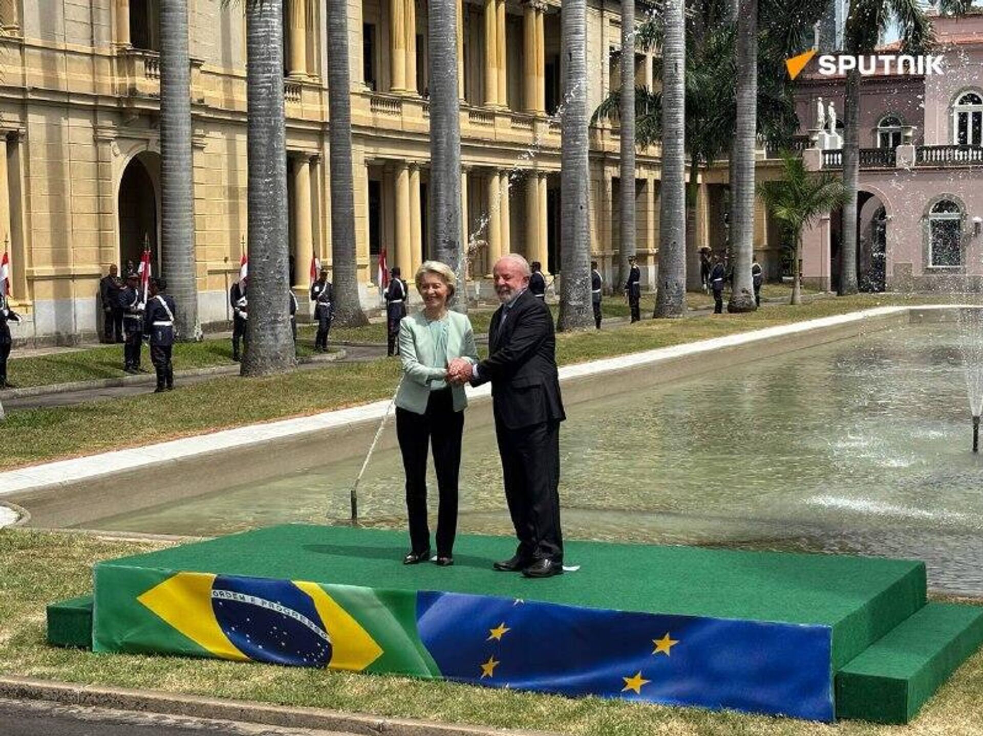 Lula recebe Ursula von der Leyen no Palácio do Itamaraty, no Rio