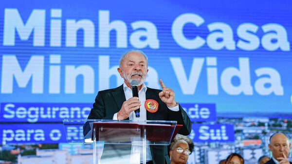 Presidente da República, Luiz Inácio Lula da Silva, durante cerimônia de entrega de 1.276 unidades habitacionais do Empreendimento Junção Rio Grande, no âmbito do Programa Minha Casa, Minha Vida. - Sputnik Brasil
