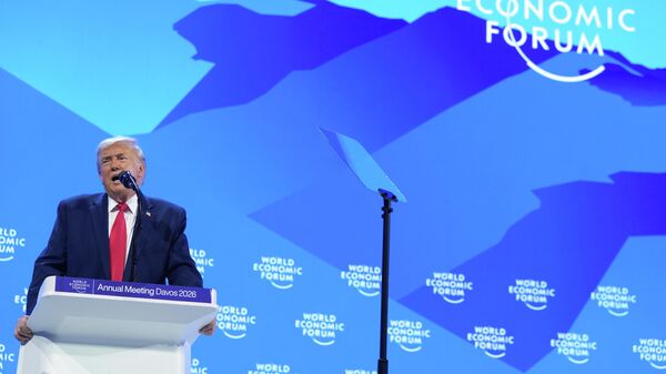 Donald Trump discursa no Fórum Econômico Mundial de Davos, na Suíça - Sputnik Brasil