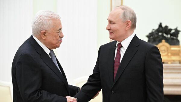 Встреча президента РФ Владимира Путина и президента Палестины Махмуда Аббаса - Sputnik Brasil