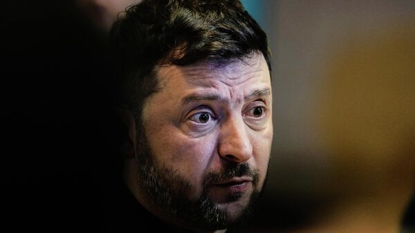 O líder ucraniano Vladimir Zelensky durante encontro em Davos, na Suíça, em janeiro de 2026 - Sputnik Brasil