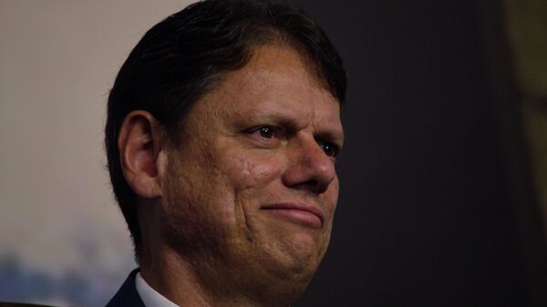 O governador de São Paulo, Tarcísio de Freitas, durante evento oficial, em janeiro de 2026 - Sputnik Brasil