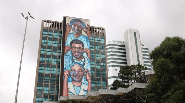 Mural do artista Alexandre Orion no prédio do Instituto do Coração - Incor, do Hospital das Clínicas da Faculdade de Medicina da USP. - Sputnik Brasil