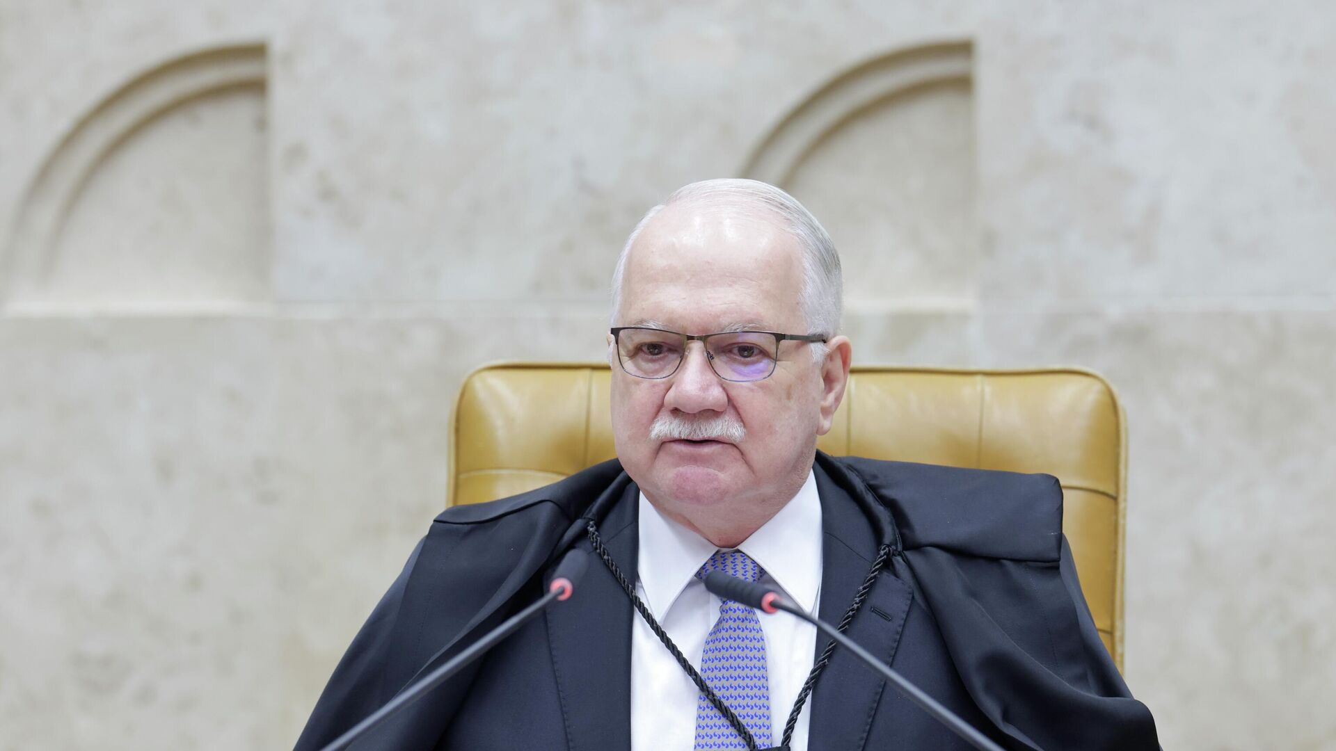O ministro e presidente do Supremo Tribunal Federal (STF), Edson Fachin, durante sessão da Corte, em dezembro de 2025 - Sputnik Brasil, 1920, 02.02.2026