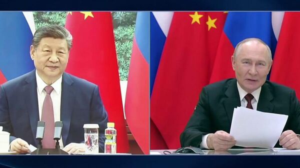 Vladimir Putin e Xi Jinping realizam uma chamada de vídeo às vésperas do Ano Novo chinês - Sputnik Brasil