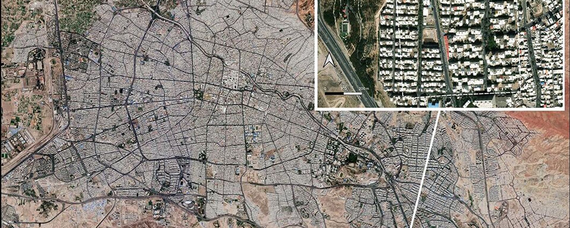 Imagens de satélite mostrando a expansão da moderna Tabriz em 2022 - Sputnik Brasil, 1920, 06.02.2026