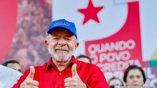Lula em evento de celebração dos 46 anos do PT, em Salvador, Bahia. Brasil., 7 de fevereiro de 2026 - Sputnik Brasil