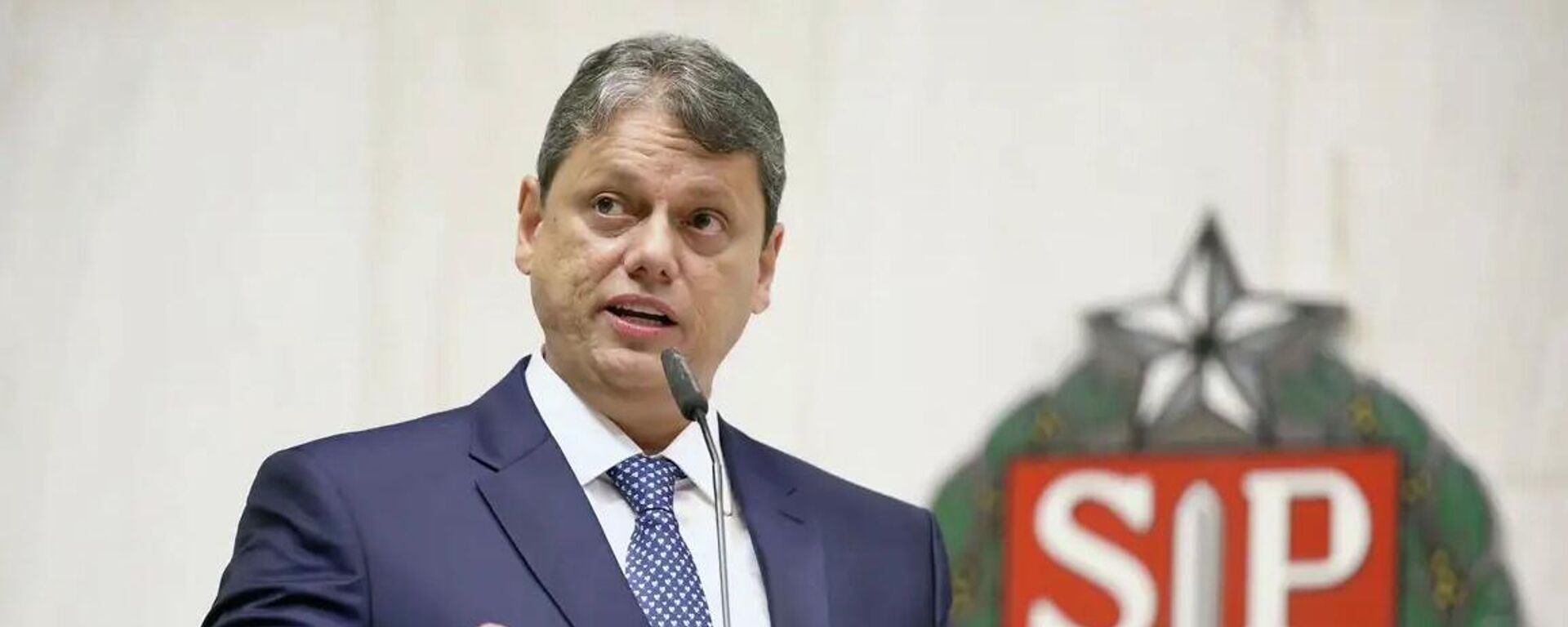 O governador de São Paulo, Tarcísio de Freitas (Republicanos), durante discurso em São Paulo - Sputnik Brasil, 1920, 11.02.2026