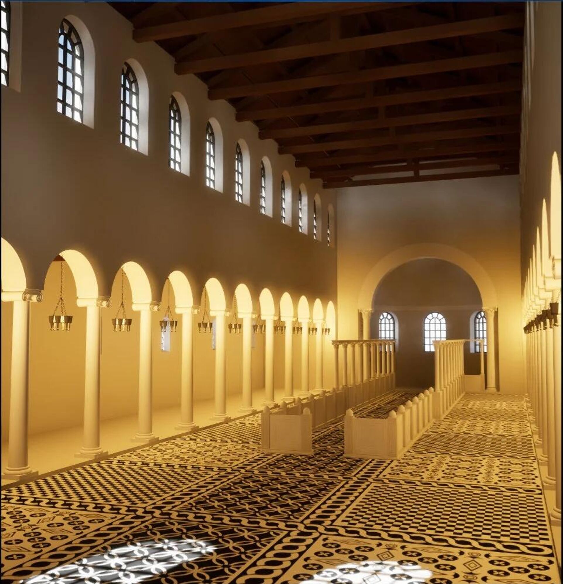 A reconstrução da Igreja Arcebispal foi feita com base nos resultados das escavações de 2023 e 2024. - Sputnik Brasil, 1920, 10.02.2026