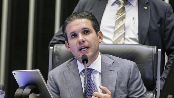 O presidente da Câmara dos Deputados, Hugo Motta (Republicanos-PB), durante sessão da Casa - Sputnik Brasil