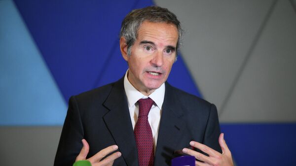 O presidente da Agência Internacional de Energia Atômica (AIEA), Rafael Grossi, durante coletiva de imprensa - Sputnik Brasil